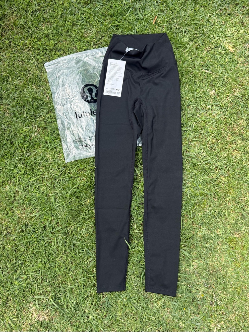 Black lululemon Align High Rise leggings size 2/4